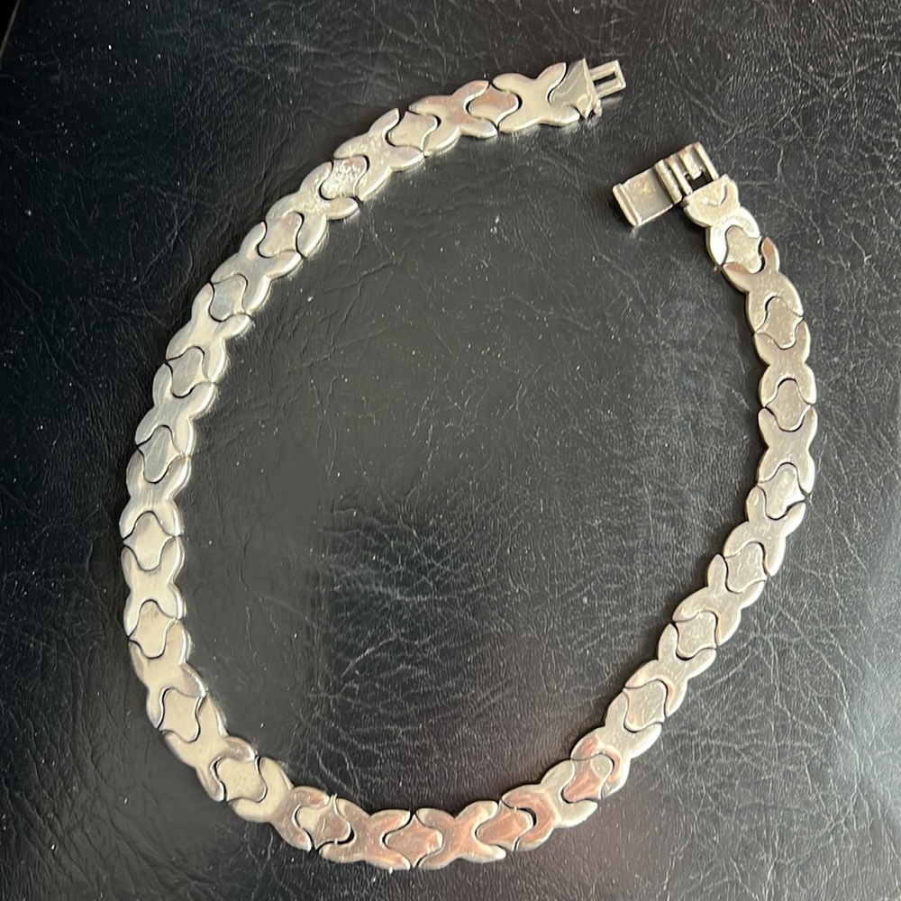 Mexican Sterling Silver Salvador Jualler Puzzle Collar Necklace Taxco 925 TJ-21 - Picture 8 of 13